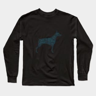 Dog Doberman Animal Pet Text Word Cloud Long Sleeve T-Shirt